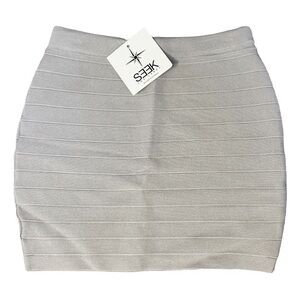 LF Seek The Label Gray Bandage Stretchy Knit Mini Skirt Size S NWT